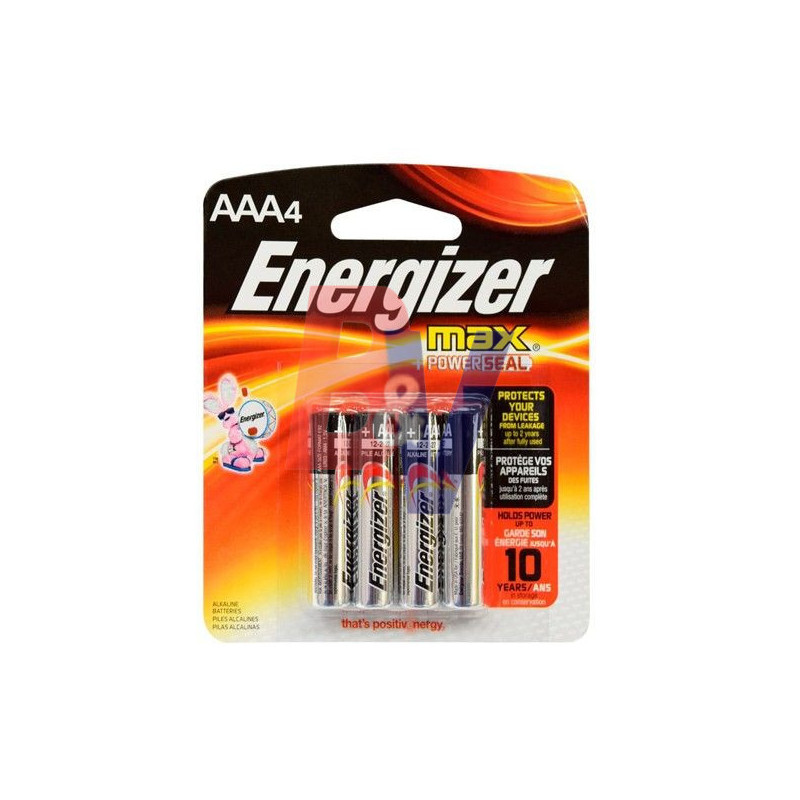 Pila alcalina AAA Energizer. x unidad 1,5 Volts. max E92.