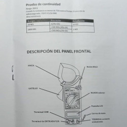 Pinza amperometrica Pro´sKit. Volt-ohm-amp-AC-DC. Funda. MT-3266.