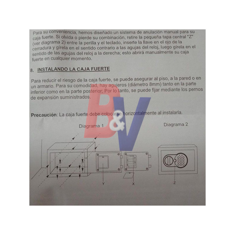 Caja fuerte Generico. Digital electronica. grande 30x20x20.