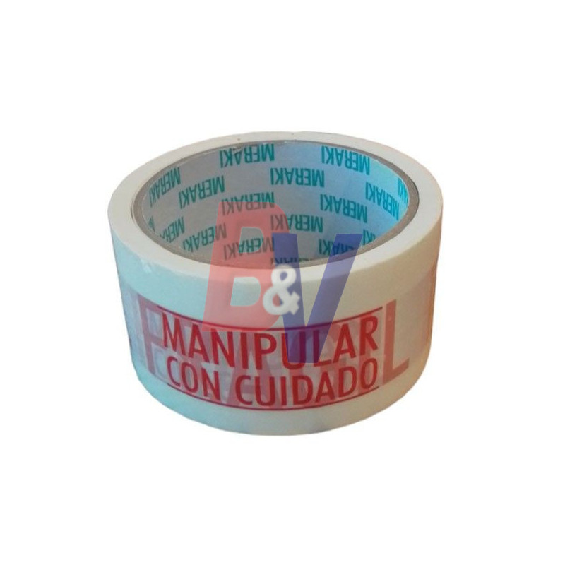Cinta adhesiva para embalar. FRAGIL 43mic 48mm 50mts..