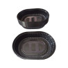 Bandejas PET 105 apto frío. OVAL NEGRAS. X10U.