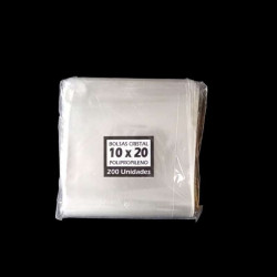 Bolsa polipropileno. Cristal transparente celofan. 10x20x200.