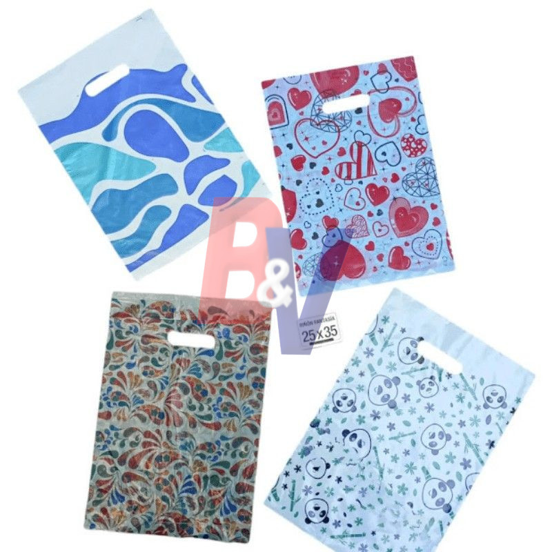 Bolsas riñón fantasía. Alta densidad regalos 25x35 25U..