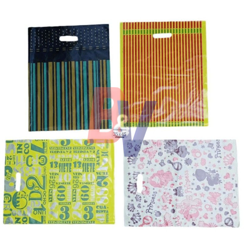 Bolsas riñón fantasía. Alta densidad regalos 35x45 25U..