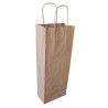 Bolsa con manija Kraft. Para 1 botella. 14x8x40 x10U..