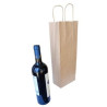 Bolsa con manija Kraft. Para 1 botella. 14x8x40 x10U..