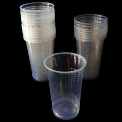 Vaso plastico transparentes polipropileno. 1000cc. X25U.