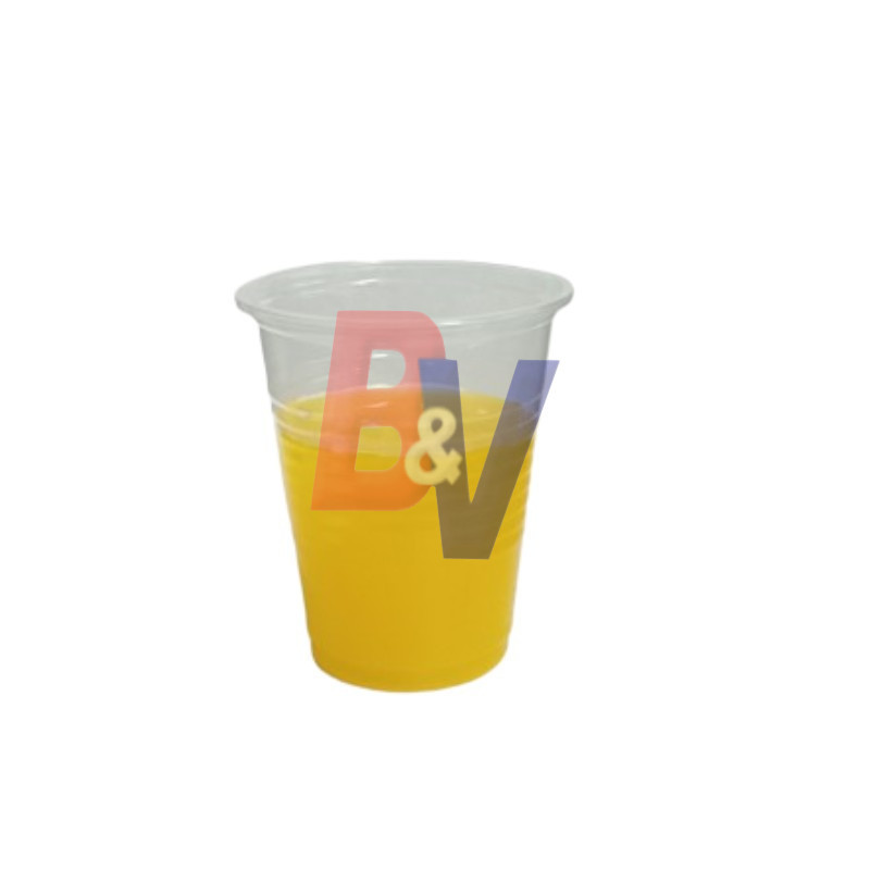 Vaso plastico transparente polipropileno. 180cc. X25U.