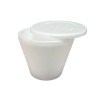 Pote telgopor para helado. Descartable de 1/2kg con tapa. X10U.