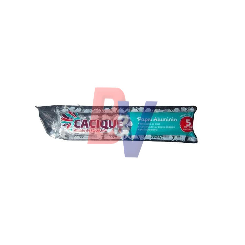 Rollo papel aluminio CACIQUE. familiar 280 mm x 5 metros..