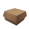 Caja 1 hamburguesa kraft marrón descartable delivery tapa.. X25U.