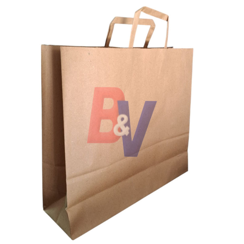 Bolsas de papel madera kraft marrón con manija de 32x10x30x10U...