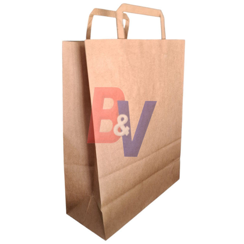 Bolsas de papel madera kraft marrón con manija de 22x10x30x10U...