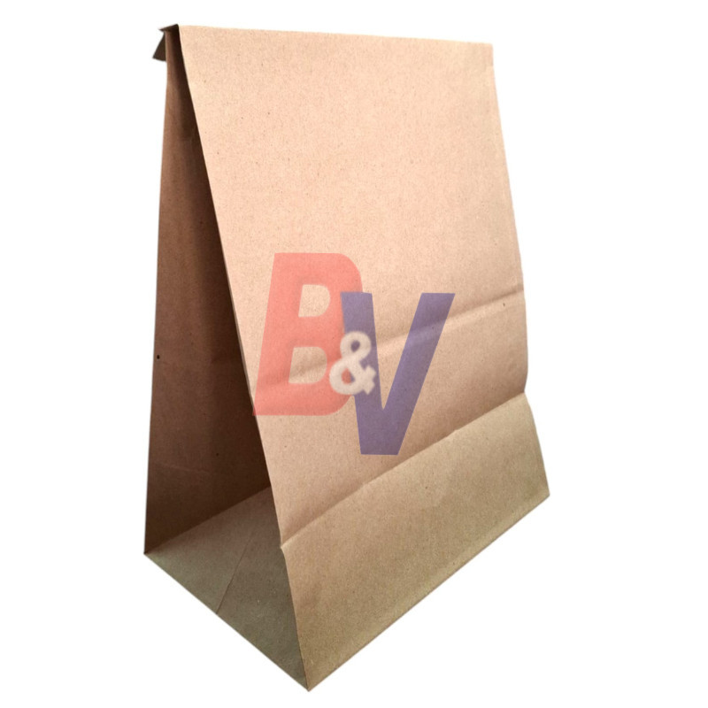 Bolsa Delivery Kraft Base Cuadrada. N8 26x17x38... X25U.