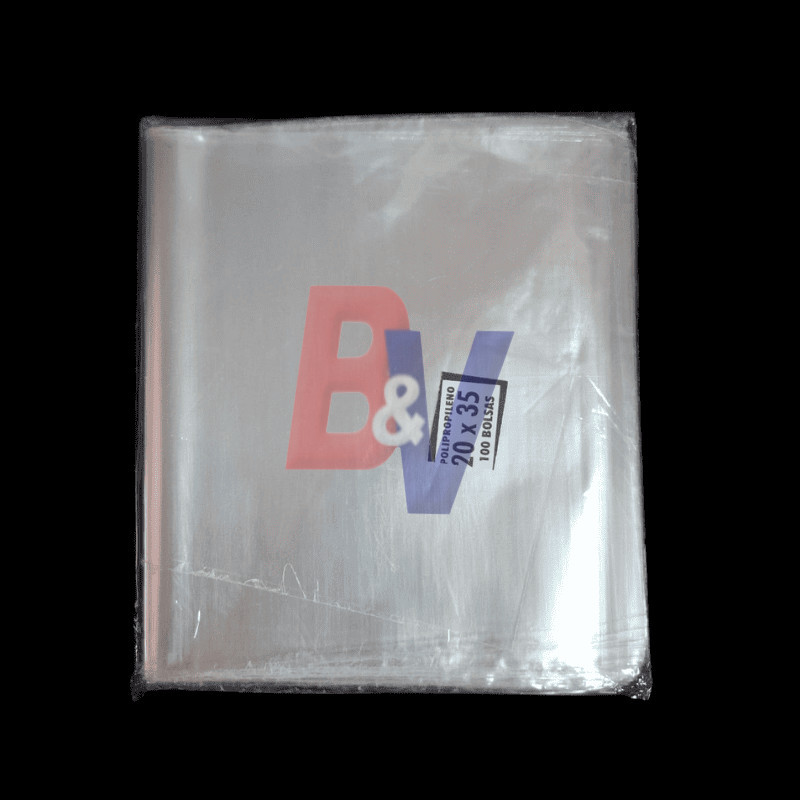 Bolsa Polipropileno.  Cristal Transparente. 20x35x100U..