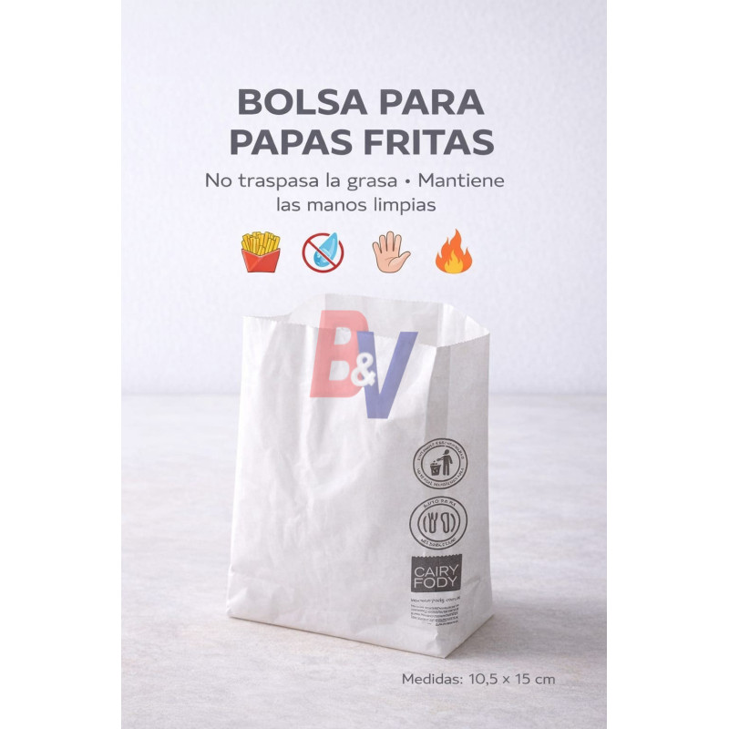 Bolsas para papas fritas. Antigrasa. X100U.