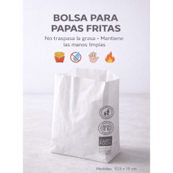 Bolsas para papas fritas. Antigrasa. X100U.