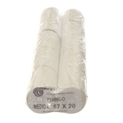 Rollos para impresor. Pack 10 rollos. Térmico 57mmx20mts.