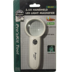 Lupa con luz de mano Pro´sKit. 3,5X.46mm.. MA-021.