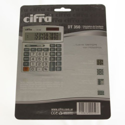 Calculadora Cifra. De escritorio. Visor de dos líneas. DT-350.