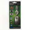 Mini Mouse óptico Satellite. Retráctil 75cm. USB.Plata. A-11 SILVER.