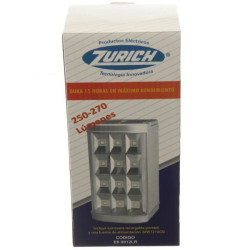 Luz emergencia 12 leds Zurich. Recargable batería grande. E8 0912LR.