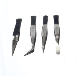 Juego 4 pinzas bruselas Pro´sKit. Acero inoxidable. HIMP00389.