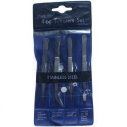 Juego 4 pinzas bruselas Pro´sKit. Acero inoxidable. HIMP00389.