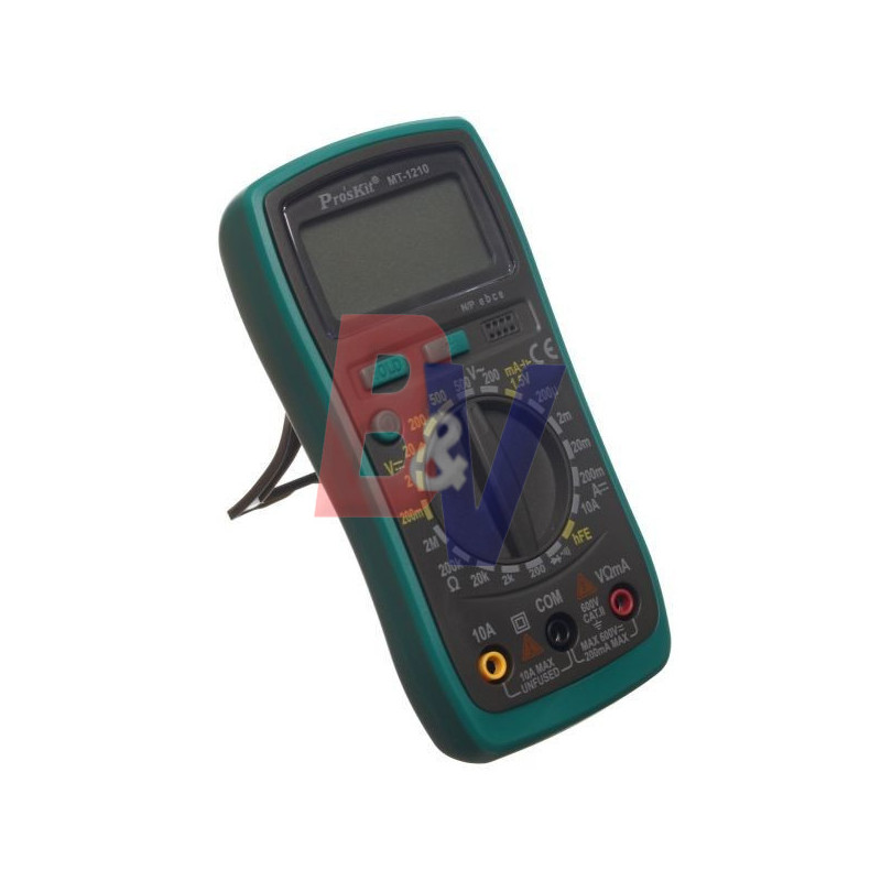 Tester multimetro digital Pro´sKit. VOLT-AMP-OHM-DIOD-TRAN. MT-1210.