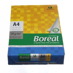 Resma de papel Celulosa Argentina. 500 hojas. Boreal 70 grs.