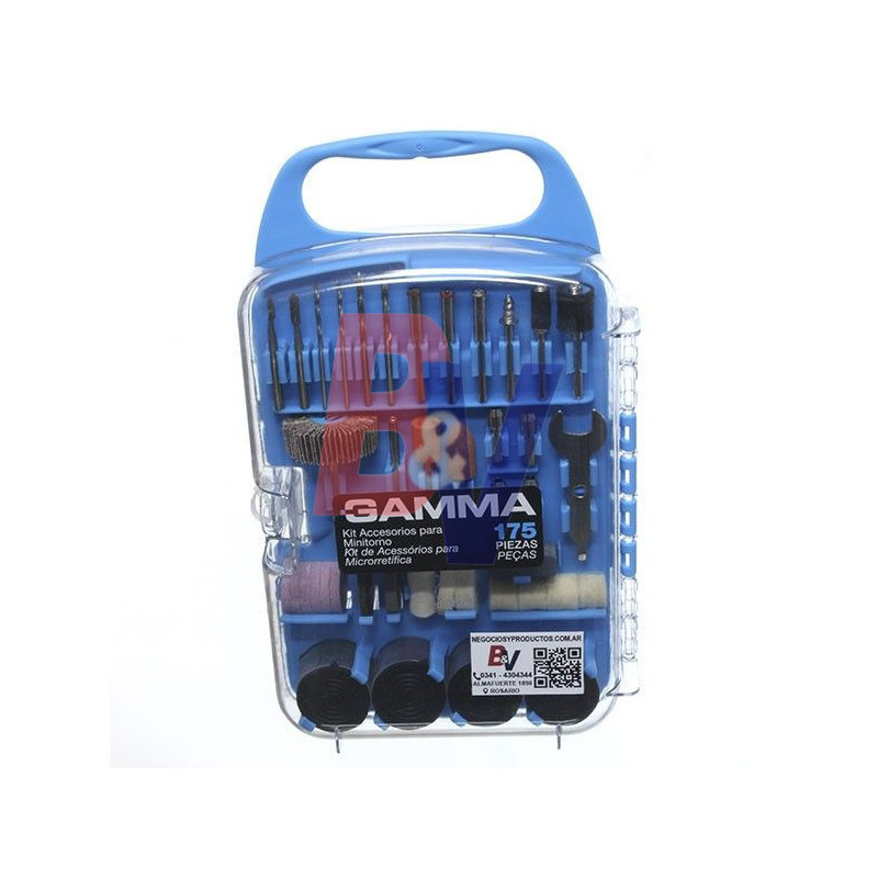 Kit de accesorios para mini torno Gamma. 175 piezas. G19506AC.