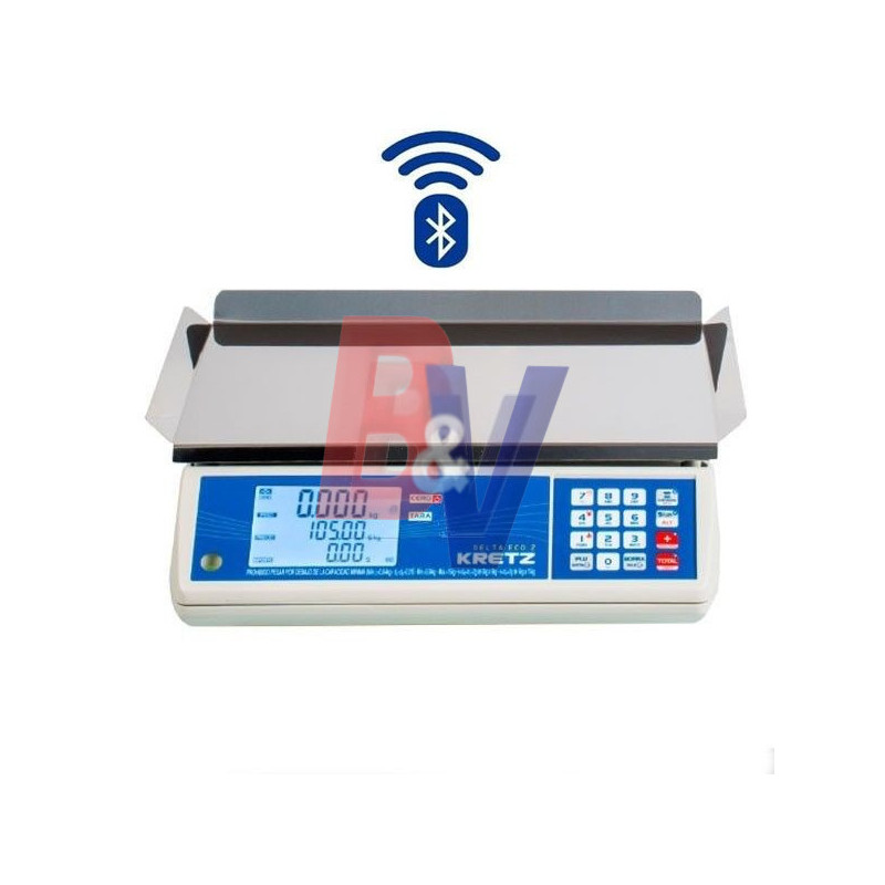 Balanza comercial 15 Kg. Kretz. Precisa. Delta Eco 2 BLUETOOTH.