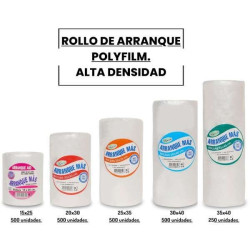 Rollo de arranque Polyfilm. 20x30 500 bolsas. 80% Mas Rendidor..