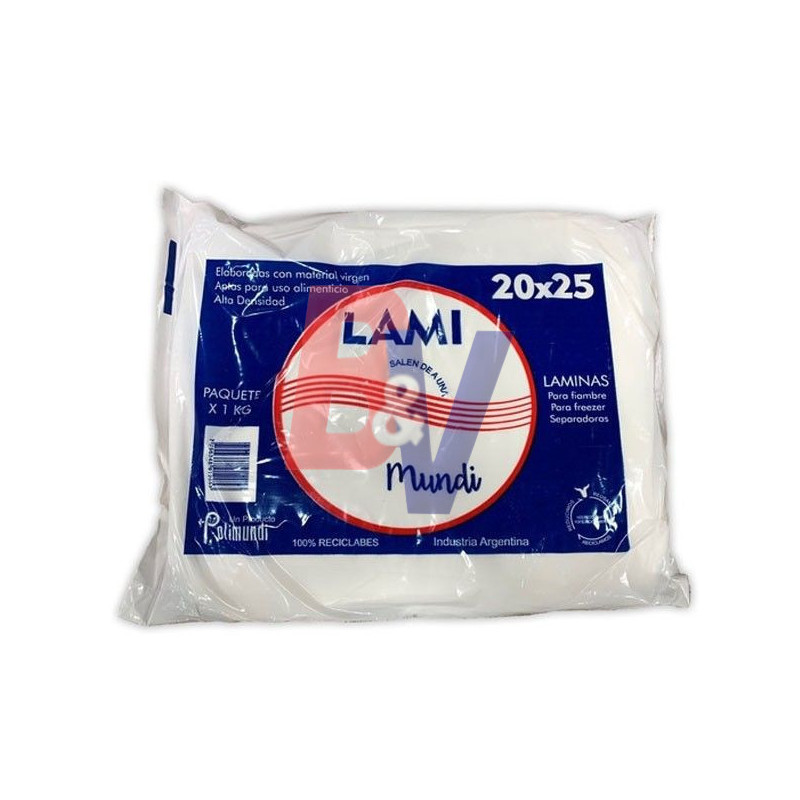 Lamina Folex Separador Polimundi. 20x25 Fiambre freezer 1Kg..