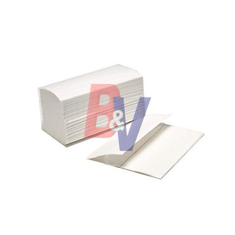 Caja 10 pack toalla intercalada Blanca Generico. 20x24 Económica..