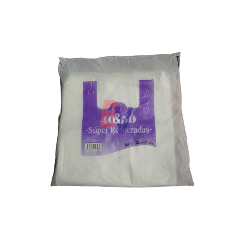 Bolsas camiseta AD blanca Mamut Polyfilm. X80 40X50..