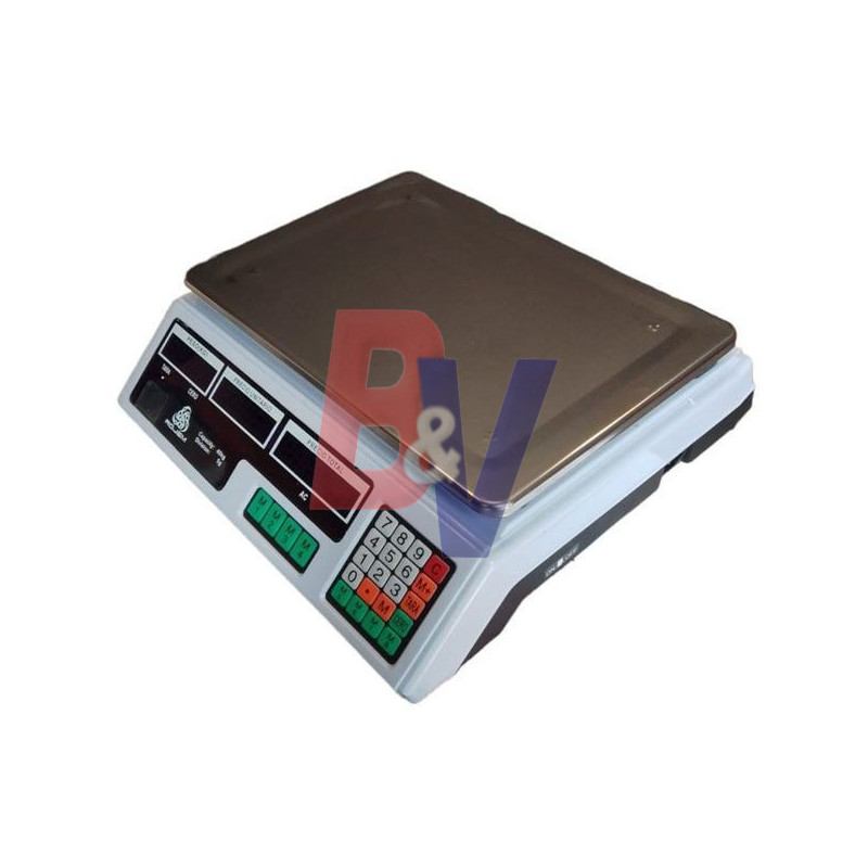 Balanza digital Rojem. 40 Kg, precio, doble visor, tara.. HBBE-208C.