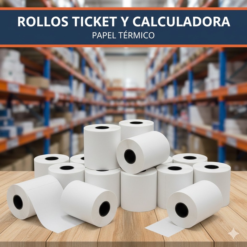 Rollos ticket y calculadora